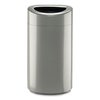 Safco 14 gal Oval Cylinder Waste Receptacles, Silver, Open Top, Steel 9921SL